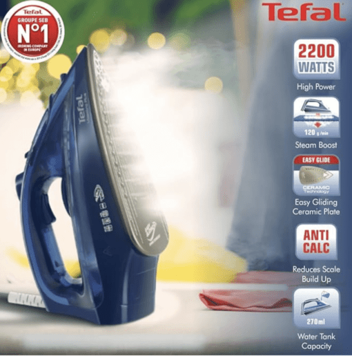 Tefal Maestro Plus 2200 Electric Iron WattII Extra-Large Ceramic SoleplateII Steam output of up to 35 g/min IIAnti-Drip Feature II Quick and Efficient Results 270 ml Tank 2 Year - Image 3